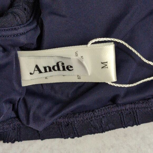 Andie Belmar Top Navy Blue Bikini Triangle Swimwear Bathing Suit Twisted M New - Picture 7 of 11